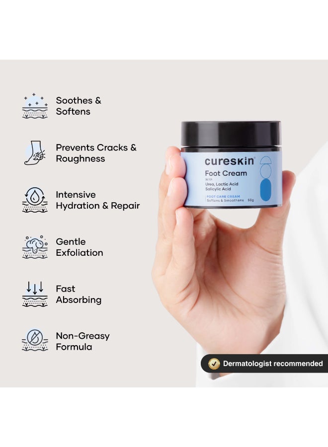 Cureskin كريم العناية بالقدمين للكعوب المتشققة | يصلح، ينعّم، ويقشر | كريم للقدمين للنساء والرجال، 50 جرام (عبوة واحدة) - Image 3